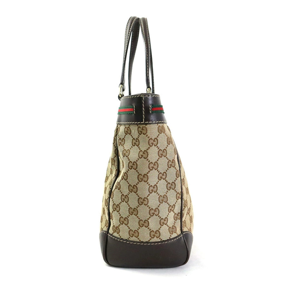 Gucci Tote Handbag Brown GG Beige Bag Canvas
